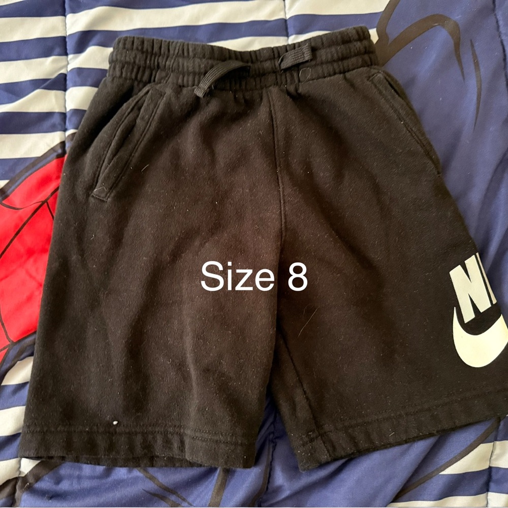 Nike Black Kids Shorts with White Logo
